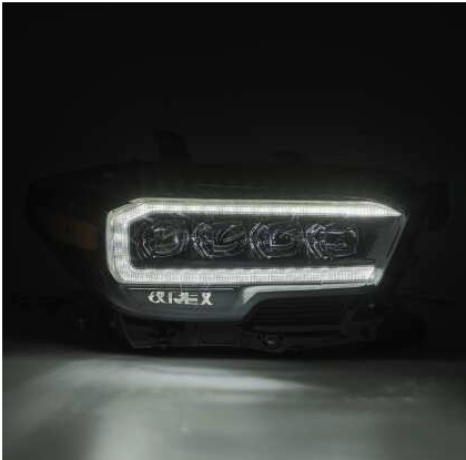 AlphaRex 16-20 Toyota Tacoma NOVA LED Projector Headlight Plank Style Alpha Black w/Activation Light