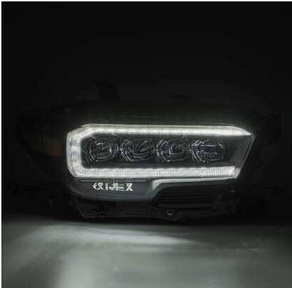 AlphaRex 16-20 Toyota Tacoma NOVA LED Projector Headlight Plank Style Alpha Black w/Activation Light