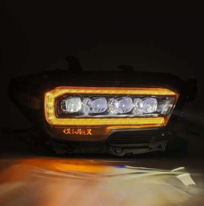 AlphaRex 16-20 Toyota Tacoma NOVA LED Projector Headlight Plank Style Alpha Black w/Activation Light