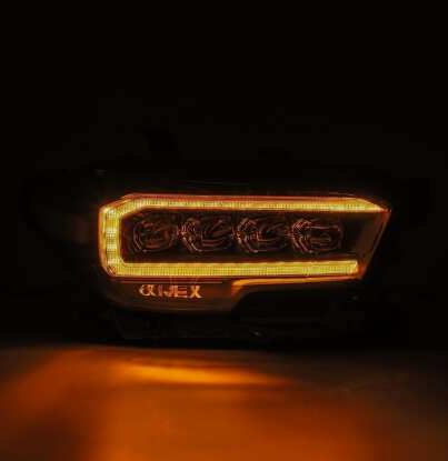 AlphaRex 16-20 Toyota Tacoma NOVA LED Projector Headlight Plank Style Alpha Black w/Activation Light