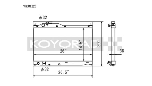 Koyorad Racing All Aluminum Radiator Honda S2000
