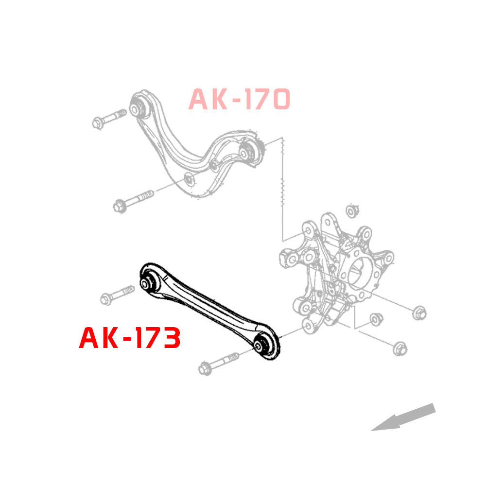 ADJUSTABLE REAR TOE ARMS WITH SPHERICAL BEARINGS