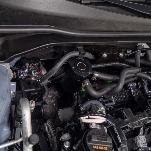 Baffled Oil Catch Can, PCV Side