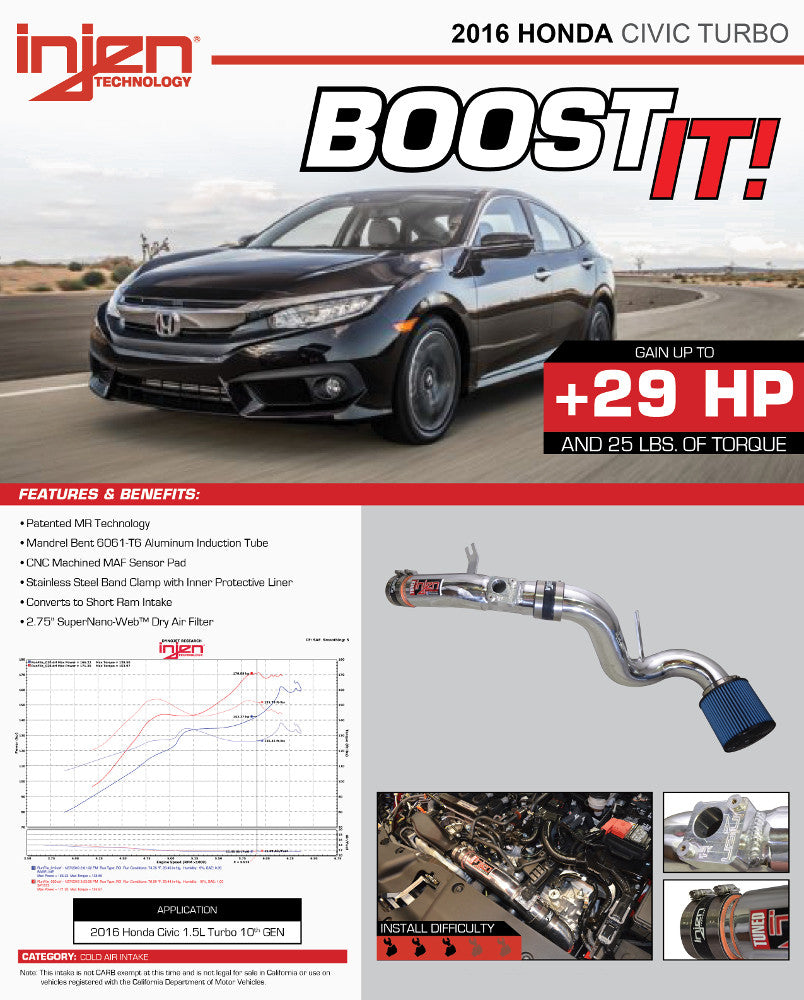 10th Gen Honda Civic Turbo 1.5L Injen Cold Air Intake