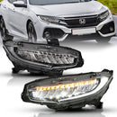 ANZO LED PROJECTOR HEADLIGHTS W/ SEQUENTIAL TURN SIGNAL 2016-18 HONDA CIVIC SEDAN-2