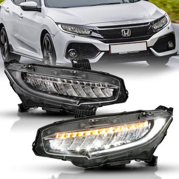 ANZO LED PROJECTOR HEADLIGHTS W/ SEQUENTIAL TURN SIGNAL 2016-18 HONDA CIVIC SEDAN - 0