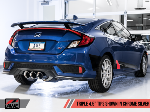 AWE Tuning Touring Edition Exhaust (includes Front Pipe) - Triple Chrome Silver Tips