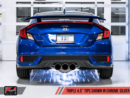 AWE Tuning Touring Edition Exhaust (includes Front Pipe) - Triple Chrome Silver Tips